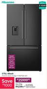 Hisense 575Ltr French Door Fridge H760FSB WD