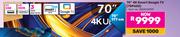 TCL 70"(177cm) 4K Smart Google TV 70P655