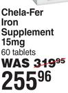Chela-Fer Iron Supplement 15mg-60 Tablets