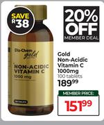 Dis-Chem Gold Non Acidic Vitamin C 1000mg 100 Tablets