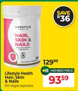 Lifestyle Health Hair, Skin & Nails 60 Vegecapsules