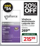 Vitaforce Multivitamin Ladyvite 50+ 60 Film Coated Tablets