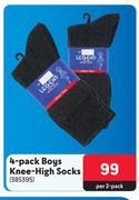 Legend 4 Pack Boys Knee High Socks-Per 2 Pack