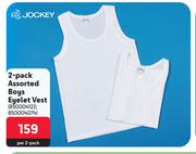 Jockey 2 Pack Assorted Boys Eyelet Vest-Per 2 Pack