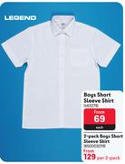 Legend 2 Pack Boys Short Sleeve Shirt-Per 2 Pack