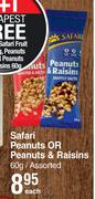 Safari Peanuts Or Peanuts & Raisins Assorted-60g Each