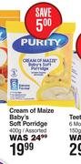 Purity Cream Of Maize Baby's Soft Porridge Assorted-400g