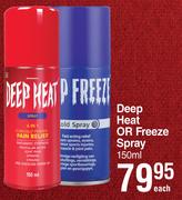 Deep Heat Or Freeze Spray-150ml Each