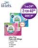 Lil-Lets Ultra Thin Pads With Wings 7 Super Olus, 8 Super, 10 Regular, 10 Mini-For 1
