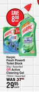 Harpic Fresh Power 6 Toilet Block 35g Or Active Cleaning Gel 750ml-Each