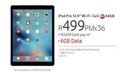 Apple iPad Pro 12.9" WiFi Cell 4G 64GB-On 6GB Data