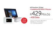 HP Pavilion 15 Red-4GB Data + Vodafone R218 WiFi Router