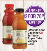 Lifestyle Food Cayenne Or Turmeric Apple Cider Vinegar-2x500ml 