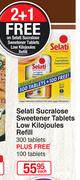 Selati Sucralose Sweetener Tablets Low Kilojoules Refill-300 Tablets + Free 100 Tablets-Each