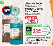 Lifestyle Food Chocolate Or Yoghurt Coated Rice Cakes-175g Each