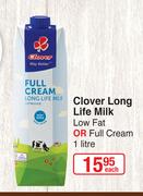 Clover Long Life Milk Low Fat Or Full Cream-1Ltr Each