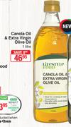 Lifestyle Food Canola Oil & Extra Virgin Olive Oil-1Ltr
