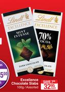 Lindt Excellence Chocolate Slabs Assorted-100g Each