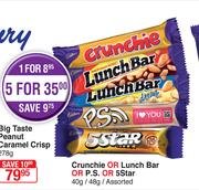 Cadbury Crunchie Or Lunch Bar Or P.S Or 5 Star Assorted-40g/48g
