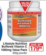 Lifestyle Nutrition Buffered Vitamin C 1000mg Value Pack Powder-300g