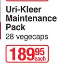 Uri-Kleer Maintenance Pack 28 Vegecaps-Each