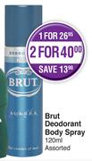 Brut Deodorant Body Spray Assorted-120ml