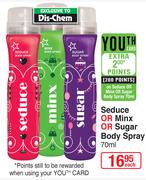 Seduce Or Minx Or Sugar Body Spray-70ml Each