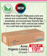 Anna Organic Liners-25's Per Pack