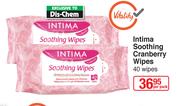Intima Soothing Cranberry Wipes-40's Per Pack