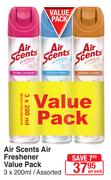 Air Scents Air Freshener Value Pack-3x200ml Per Pack