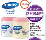 Purity Baby Aqueous Cream Or Petroleum Jelly-2x325ml 