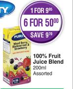 Purity 100% Fruit Juice Blend-6x200ml 