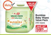 Bumbies Baby Wipes Value Pack-240 Wipes Per Pack