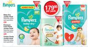 Pampers Baby Dry Jumbo Pack Or Premium Care Pants Jumbo Pack Or Unisex Pants Jumbo Pants-Per Pack