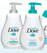 Baby Dove Sensitive Or Rich Moisture Or Head To Toe Wash-400ml Each