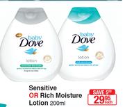 Baby Dove Sensitive Or Rich Moisture Lotion-200ml Each
