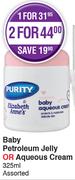 Purity & Elizabeth Anne's Baby Petroleum Jelly Or Aqueous Cream Assorted-325ml