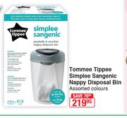 Tommee Tippee Simplee Sangenic Nappy Disposal Bin Asorted Colours
