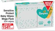 Pampers Sensitive Protect Baby Wipes Mega Pack 504 Wipes-Per Pack