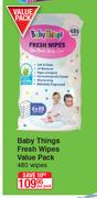 Baby Things Fresh Wipes Value Pack 480 Wipes-Per Pack