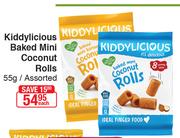 Kiddylicious Baked Mini Coconut Rolls Assorted-55g Each