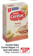 Nestle Cerelac Baby Cereal Stages 1-3(Just Add water) Assorted-500g