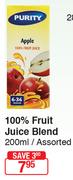 Purity 100% Fruit Juice Blend Assorted-200ml