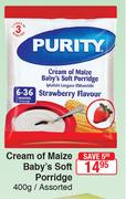 Purity Cream Of Maize Baby's Soft Porridge Assorted-400g