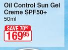 Eucerin Oil Control Sun Gel Creme SPF50+ -50ml