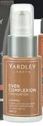 Yardley Even Complexion Foundation SPF20 In Assorted Shades-30ml Each
