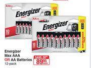 Energizer Max AAA Or AA Batteries 12 Pack-Each