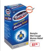 Benylin Wet Cough Mucus Relief-200ml