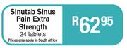 Sinutab Sinus Pain Extra Strength 24 Tablets