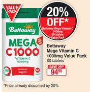 Bettaway Mega Vitamin C 1000 mg Value Pack 60 Tablets